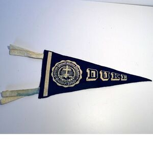Vintage Duke University mini pennant; hard to find vintage felt pennant